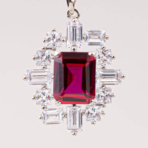RADIANT RUBY WITH SILVER CHAIN