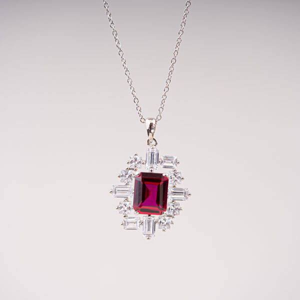 RADIANT RUBY WITH SILVER CHAIN